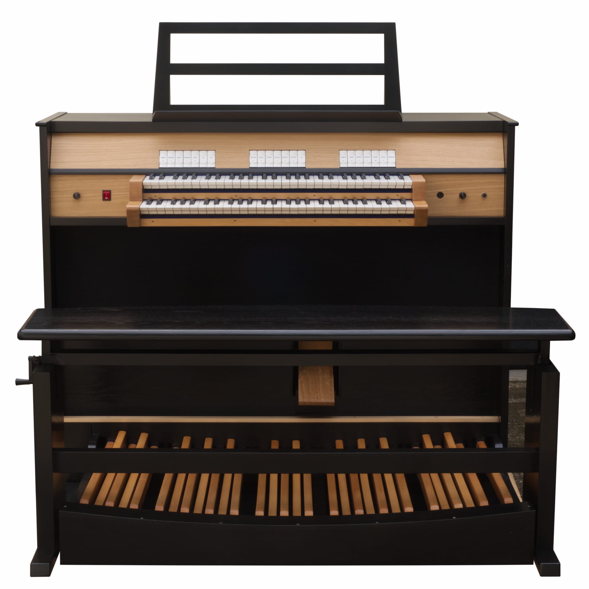 Front aanzicht Heyligers orgel F-200 van 1986.